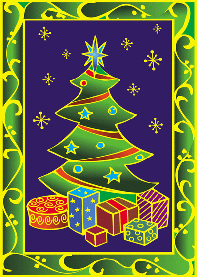 Sapin de Noël avec des cadeaux